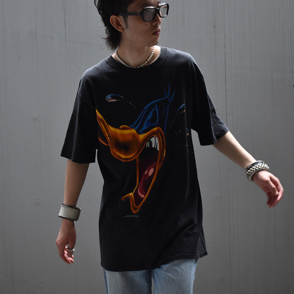 90's Looney Tunes "ダフィー・ダック" 海外アニメ キャラ Tシャツ 230704H