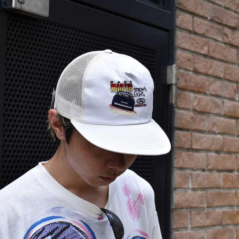 90's “MARK MARTIN×Ford” 刺繍 レーシング メッシュ キャップ 250804H