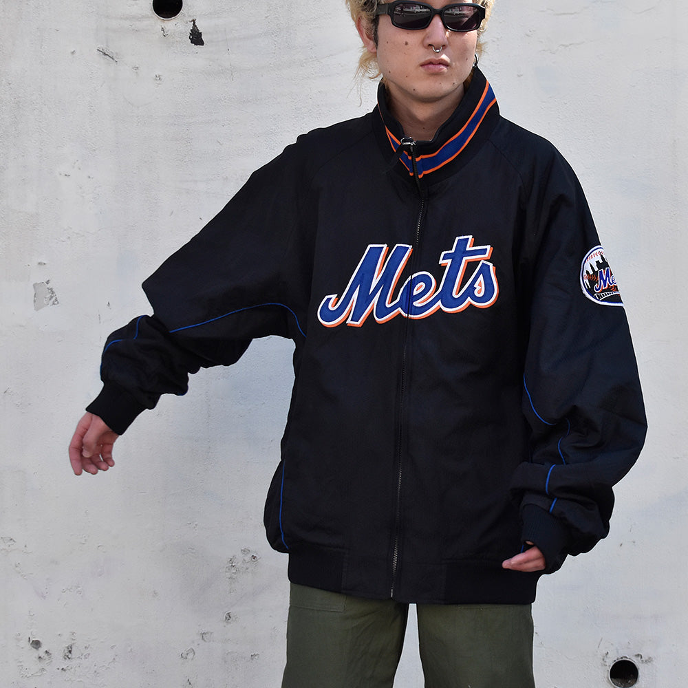 Y2K Majestic MLB “New York Mets” ナイロンジャケット 240214H