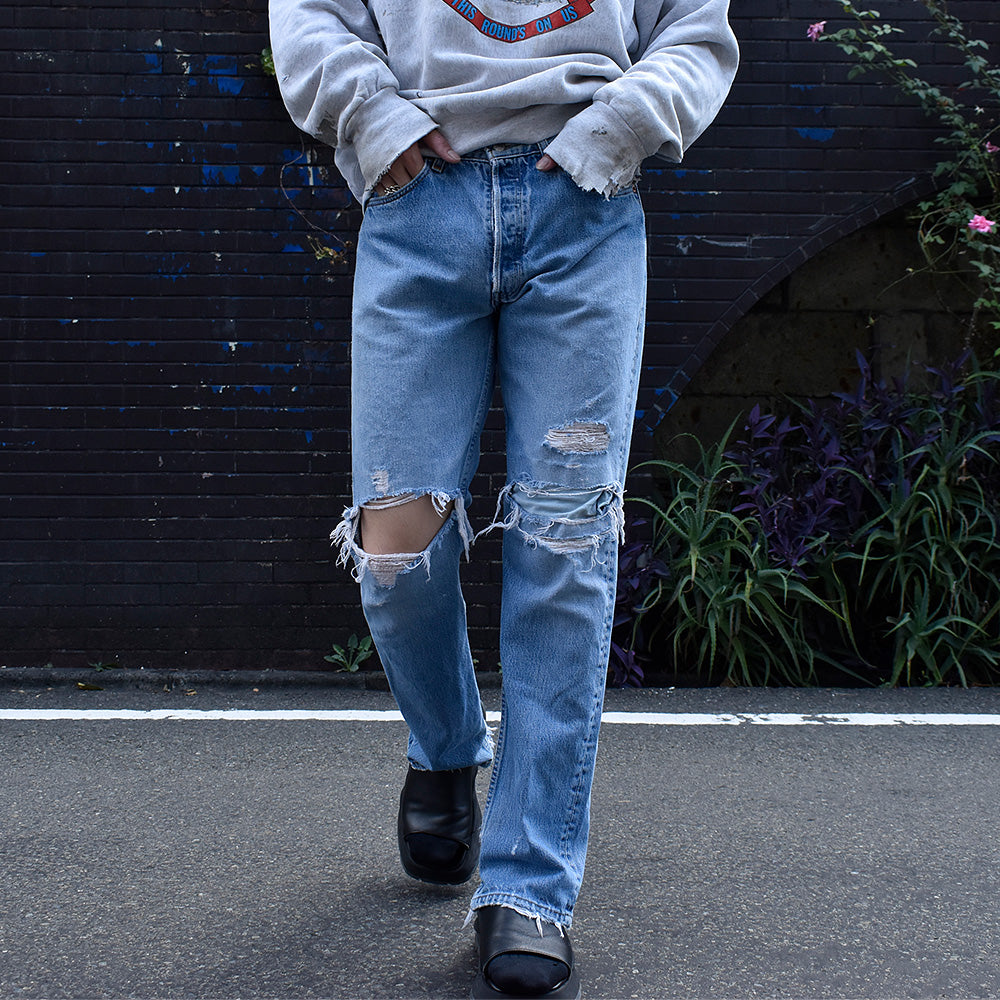 90's グランジ!ダメージ! Levi's 501 デニムパンツ USA製 230830H