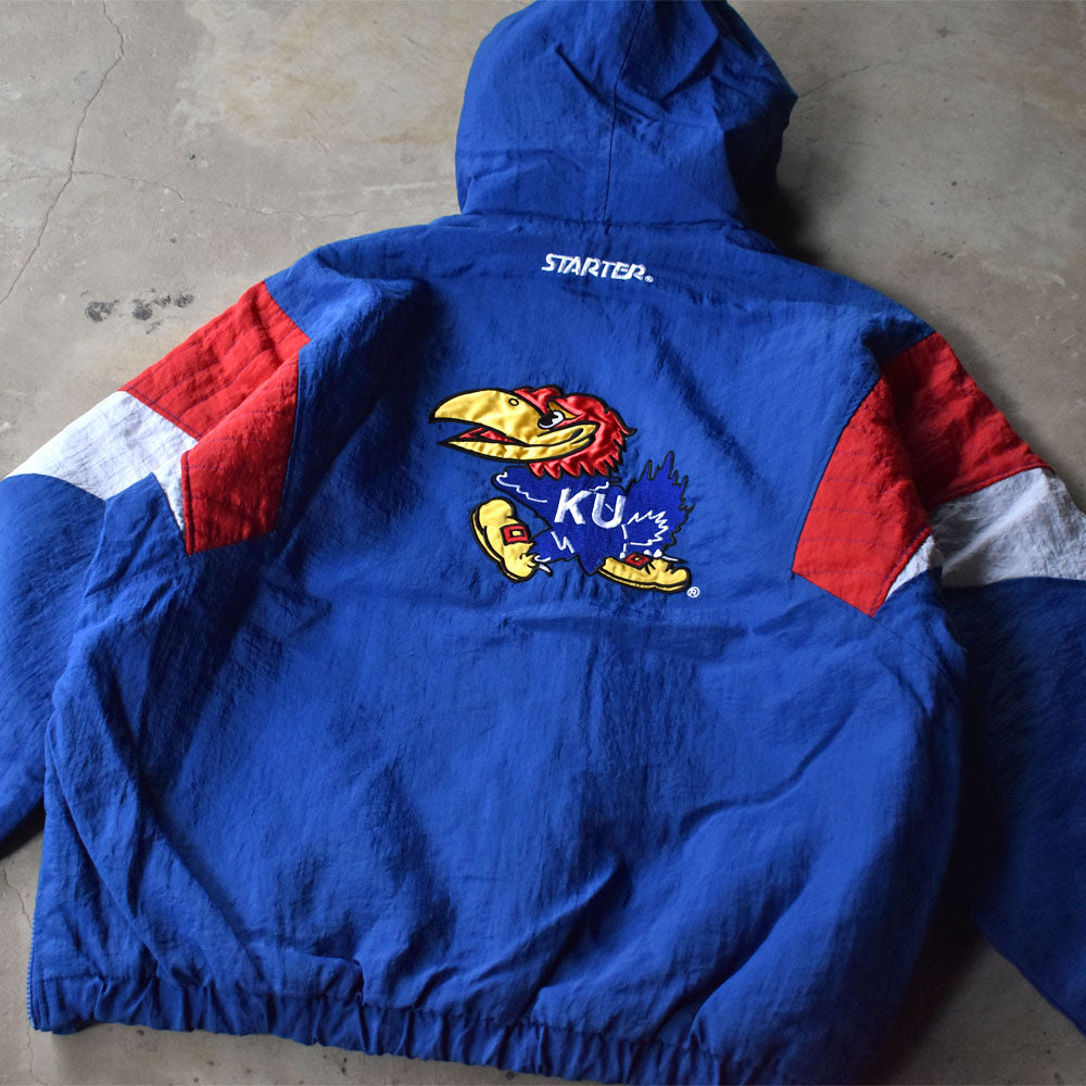 90’s STARTER “Kansas” 中綿入り フード ナイロンジャケット 240210