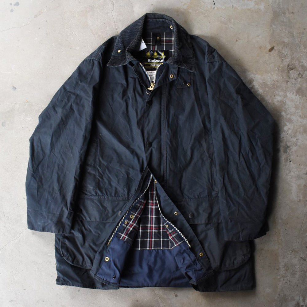 90's Barbour 旧3ワラント “BORDER” オイルドジャケット 紺 251230H
