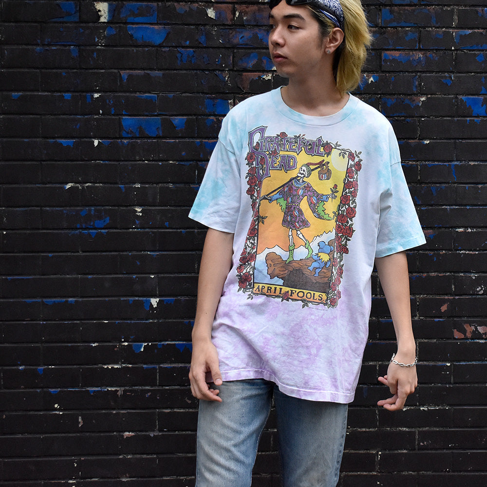 90’s LIQUID BLUE Grateful Dead “APRIL FOOLS” tarot! タイダイ ロック Tシャツ USA製 250714H