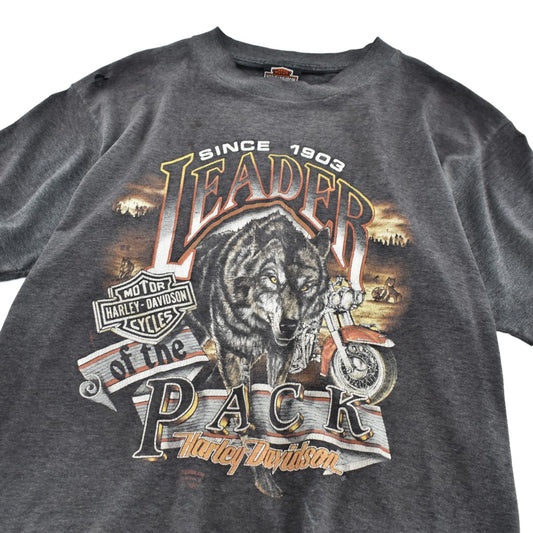 90's Harley-Davidson/3D EMBLEM "Leader of the Pack" ハーレーT 260703H