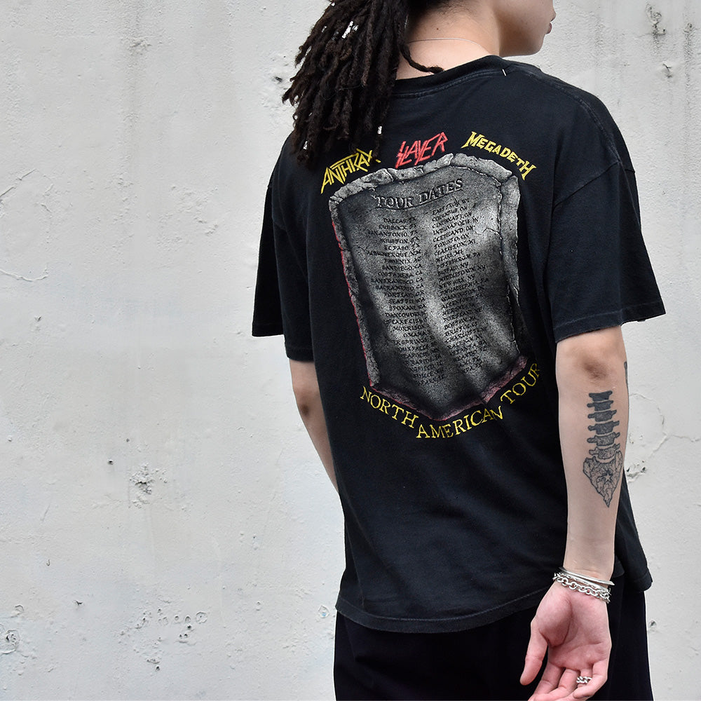 90's Megadeth / Slayer / Anthrax “Clash of the Titans North American Tour '91“ ロック Tシャツ 240422H