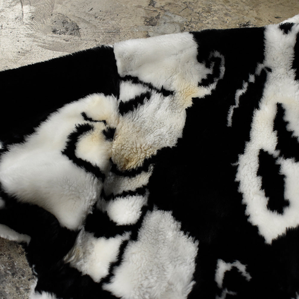 80's KENT STREET フェイス柄/アート柄 フェイクファーコート USA製 250128H