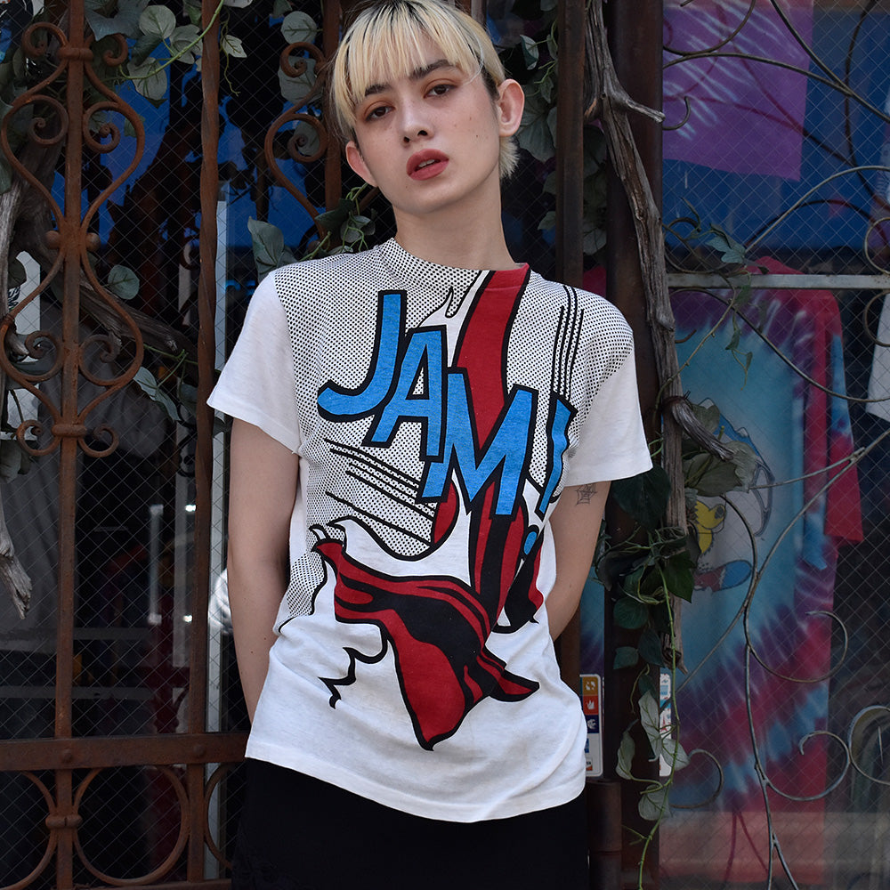 80's THE JAM “JAM!” Roy Lichtenstein パロディ! オーバープリント アート ロック Tシャツ 230725H