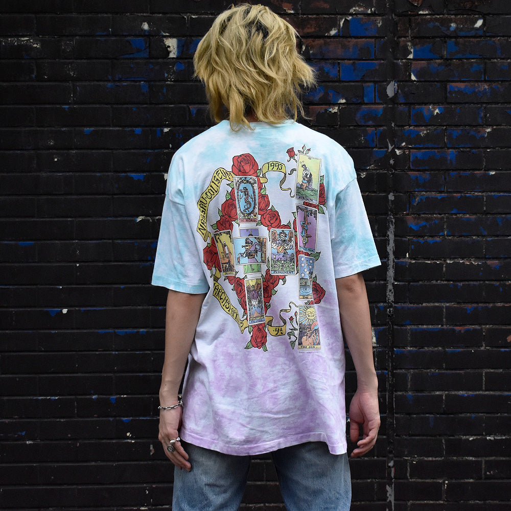 90’s LIQUID BLUE Grateful Dead “APRIL FOOLS” tarot! タイダイ ロック Tシャツ USA製 250714H