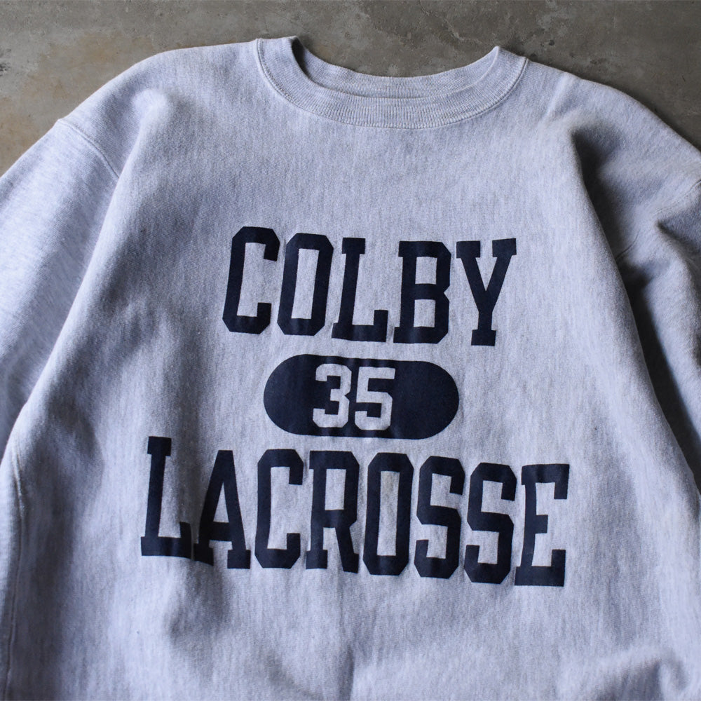 90’s Champion “COLBY LACROSSE 35” 3段プリント RWスウェット 250507