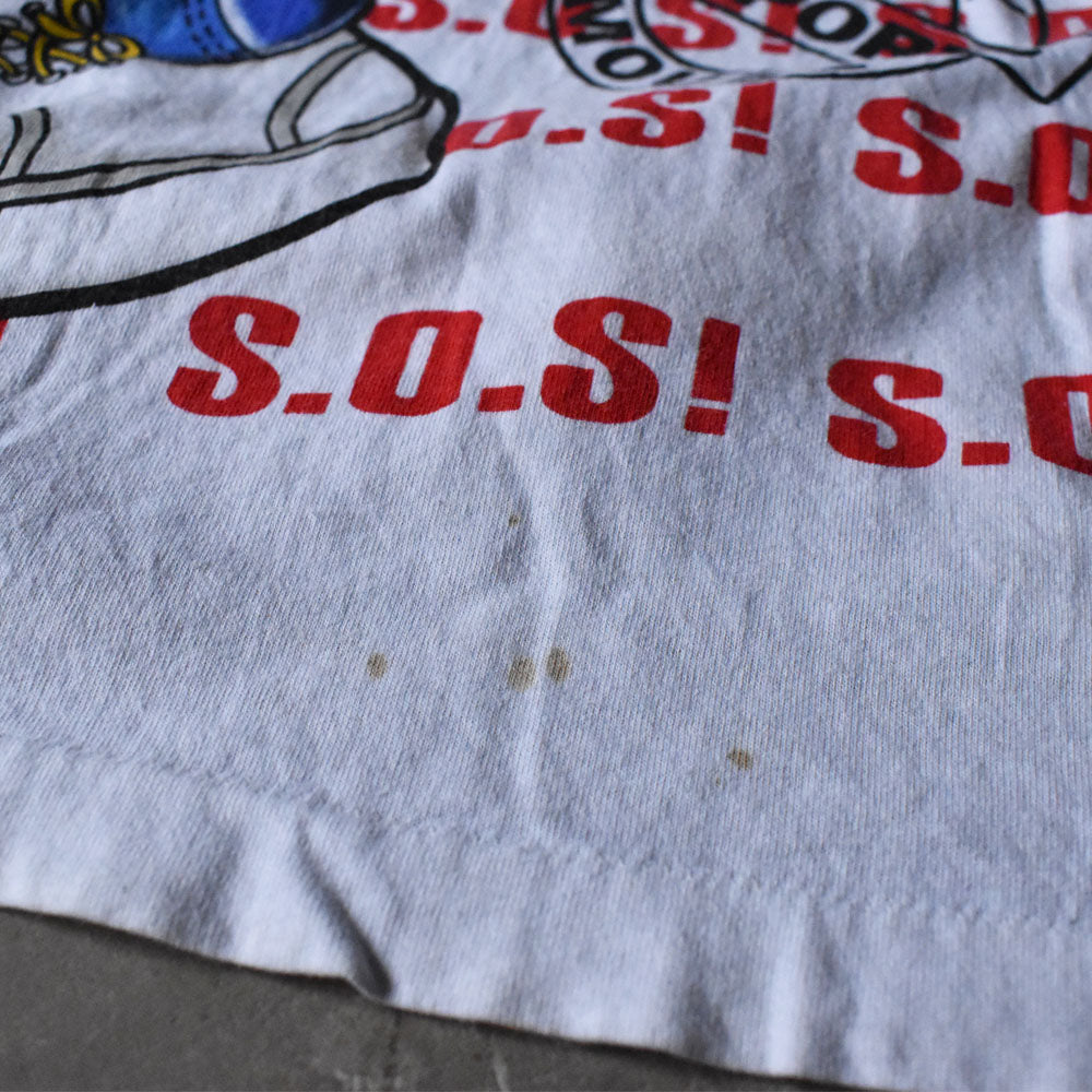90’s Disney “MICKEY / S.O.S!” 大判プリント Tシャツ USA製 240405