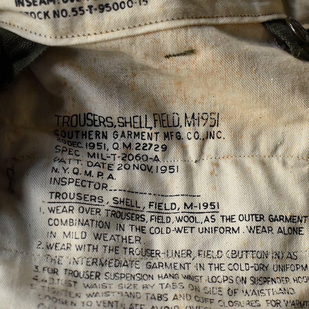 '51 ノンウォッシュ! U.S.ARMY M-51 ライナー付き フィールドパンツ 250109H