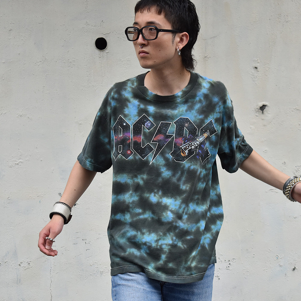 Y2K AC/DC "2000 North American Tour" タイダイ ロックTシャツ 230623H