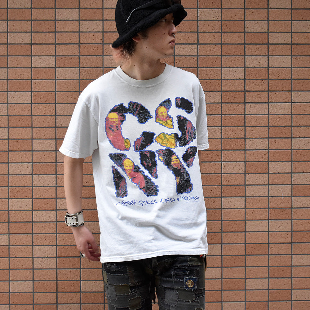 Y2K Crosby, Stills, Nash & Young “CSNY Tour” ロック Tシャツ 240424H