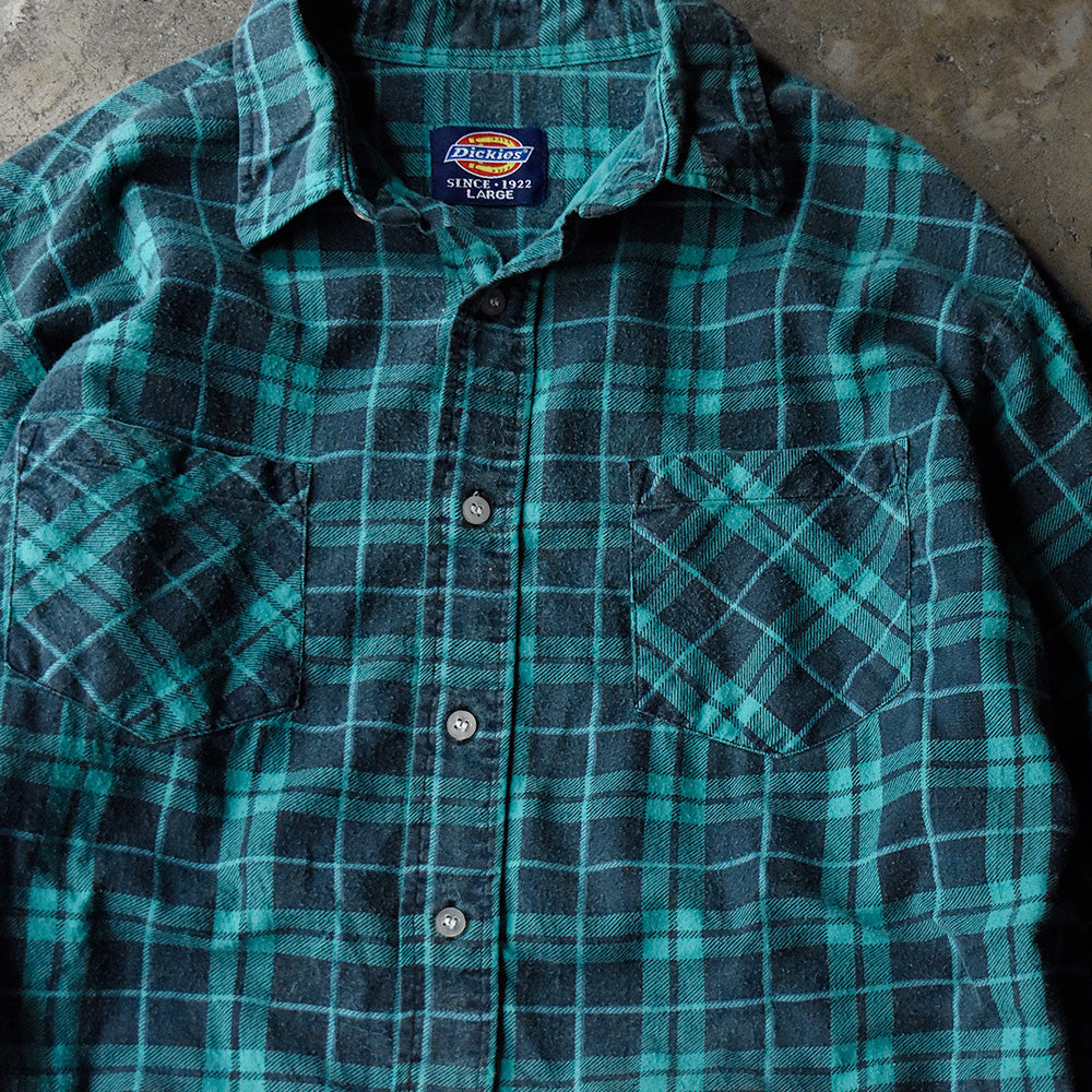 90's Dickies チェック柄 プリントネルシャツ 250528H
