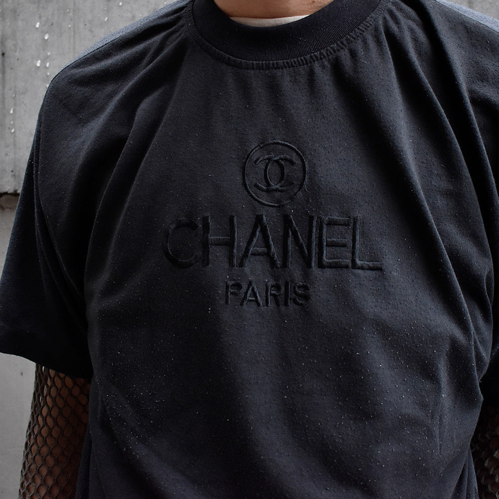 80's~ ブートレグ “CHANEL“ ブラック刺繍! Tシャツ 250402H