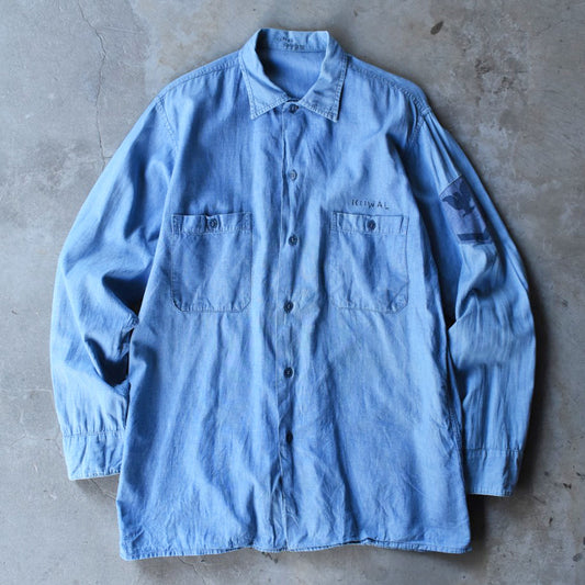 50’s US NAVY シャンブレーシャツ 耳付き ステンシル入り 251216H