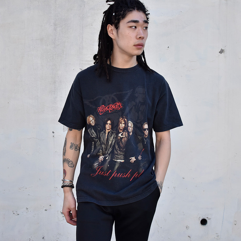 Y2K Aerosmith×Hajime Sorayama "JUST PUSH PLAY" Tour Tシャツ 231030H