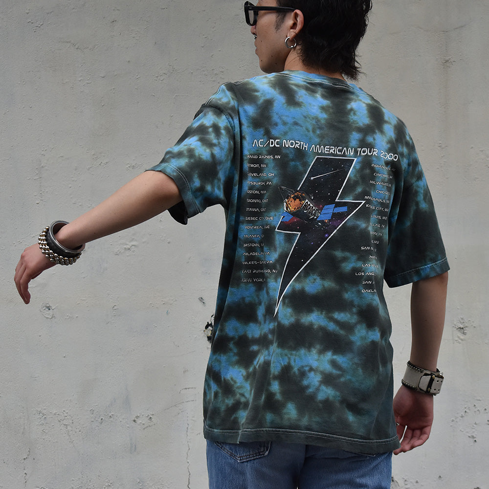 Y2K AC/DC "2000 North American Tour" タイダイ ロックTシャツ 230623H