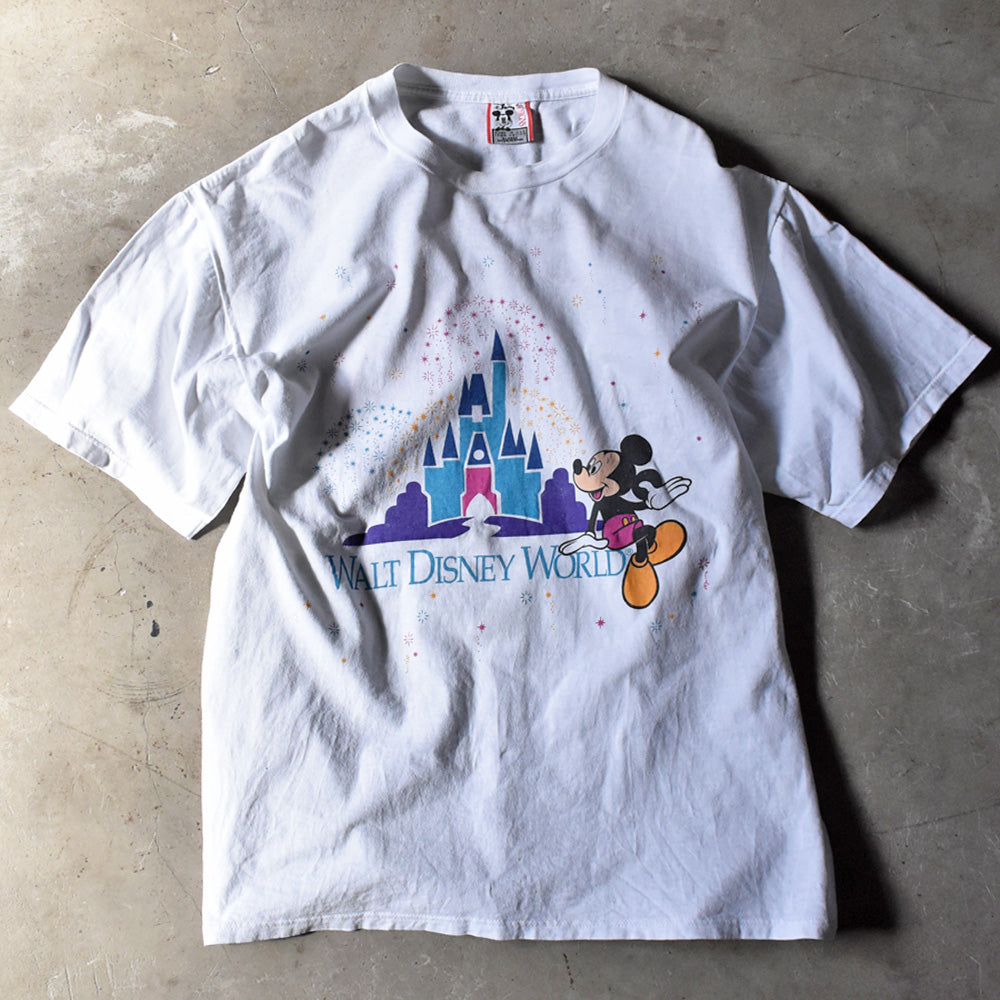 90’s Disney “WALT DISNEY WORLD” ミッキーマウス キャラ Tシャツ USA製 240419