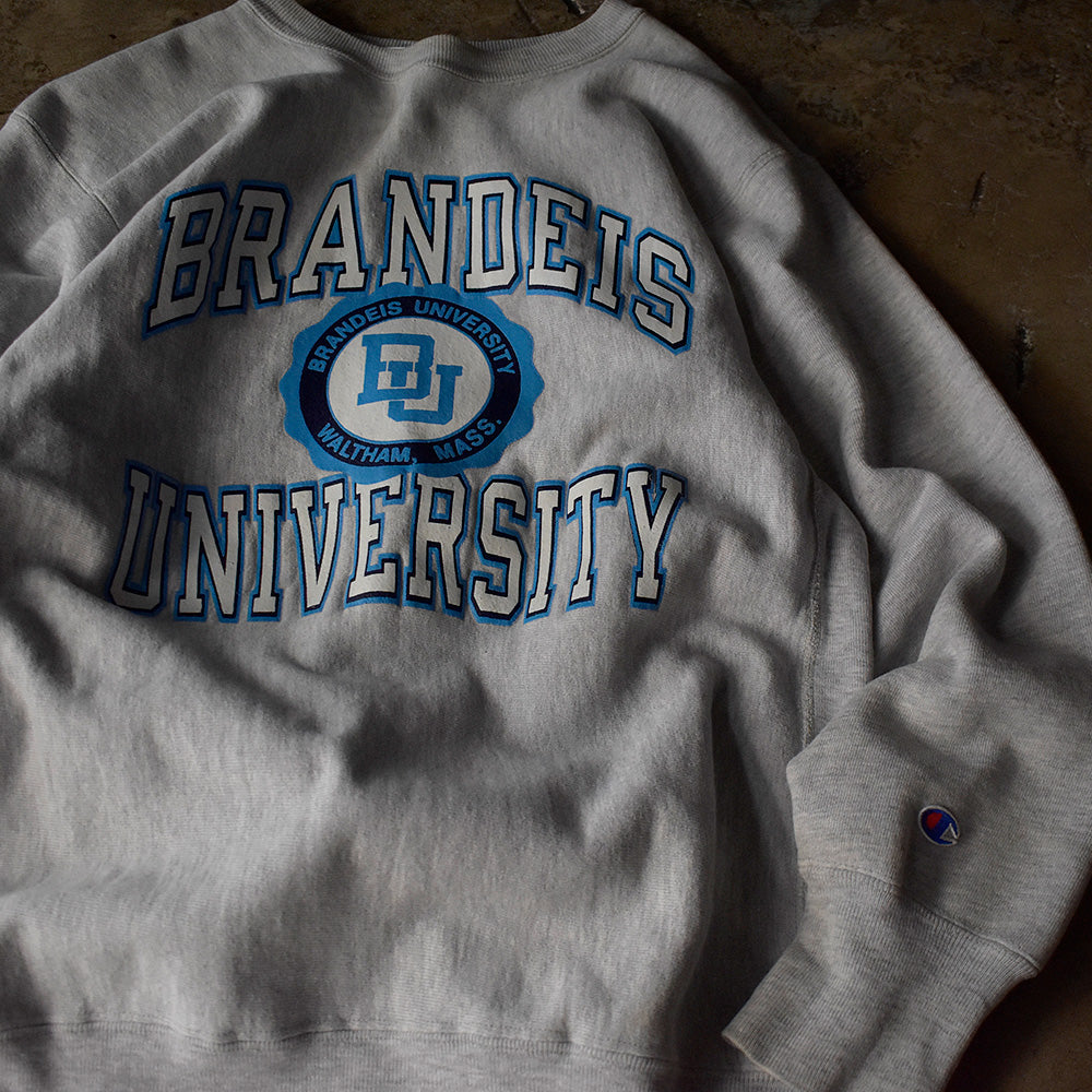 90’s Champion “Brandeis University” 3段プリント リバースウィーブ スウェット USA製 231013H