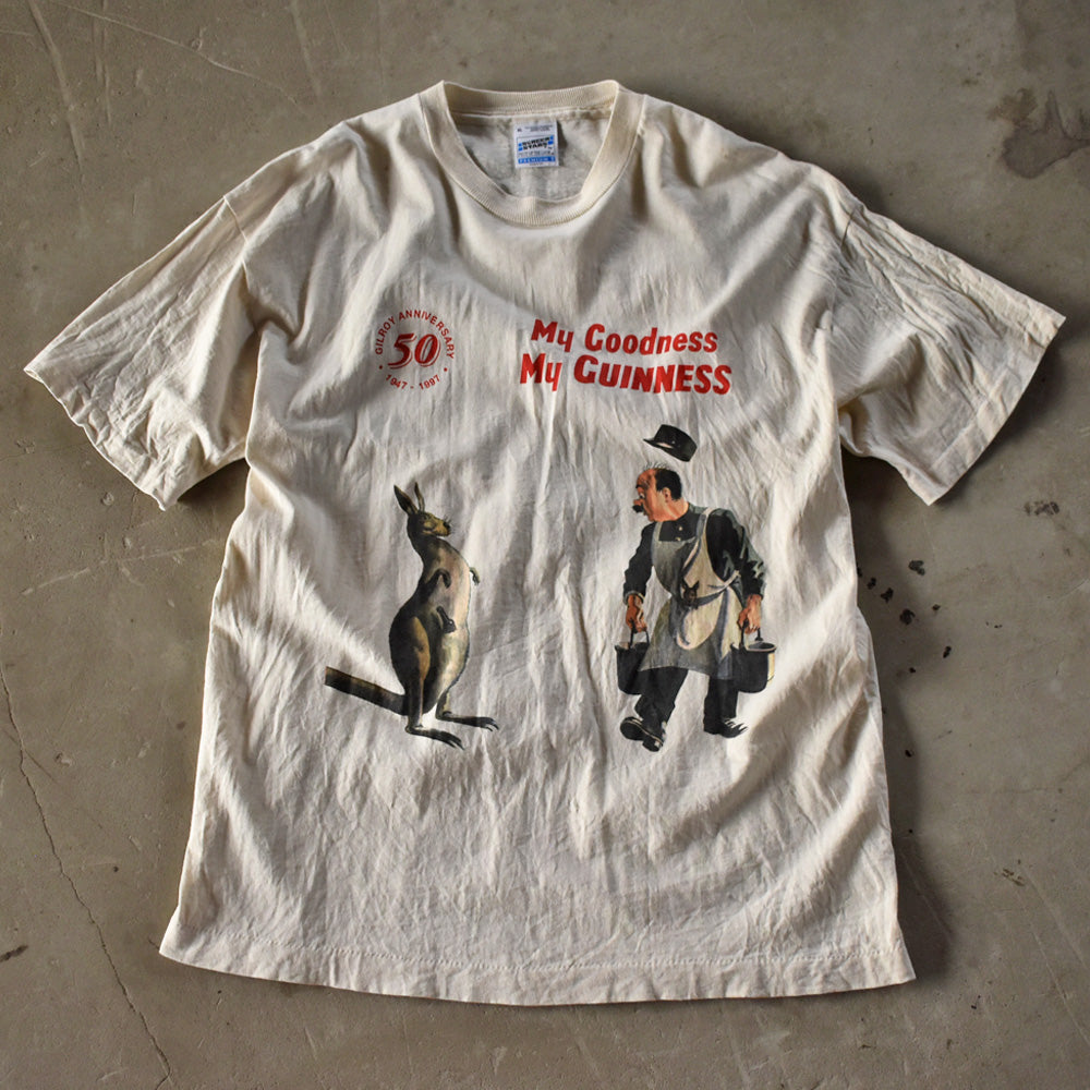 90's Guinness/ギネス “My Goodness My GUINNESS” 広告 アートプリント Tシャツ 230515
