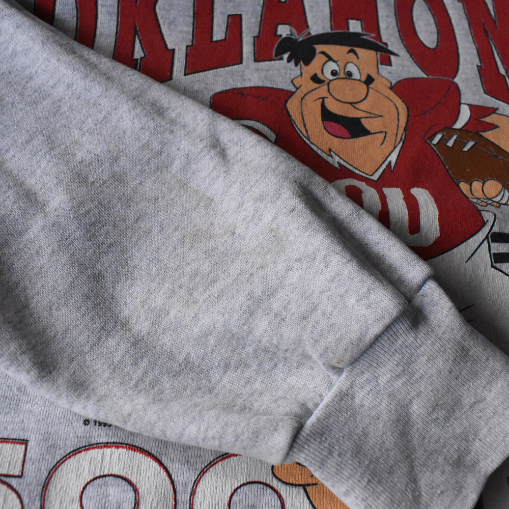 90’s The Flintstones × Oklahoma Sooners キャラ カレッジ スウェット USA製 240306