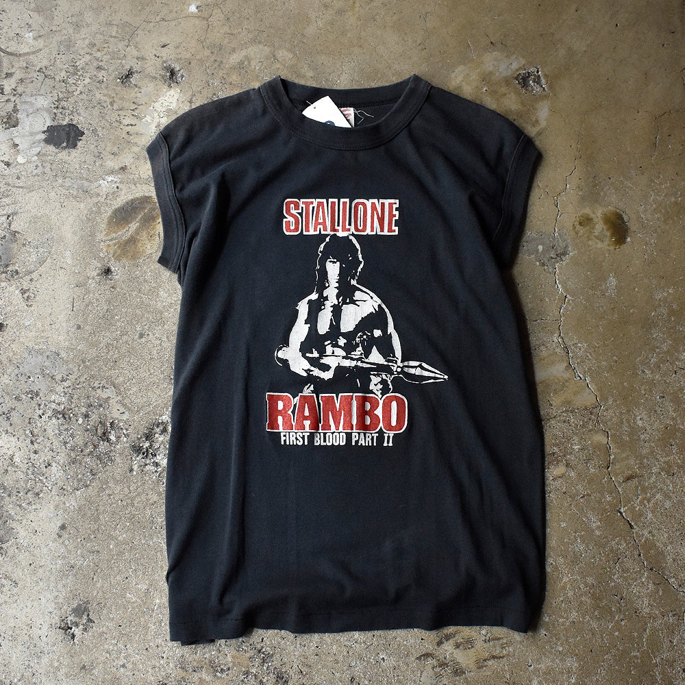 80's “RAMBO FIRST BLOOD PART II” ムービー ノースリーブTシャツ USA製 250814H