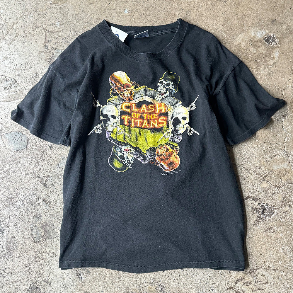 90's “Clash of the Titans“  Megadeth/Slayer/Anthrax North American Tour'91 Tシャツ 240422H