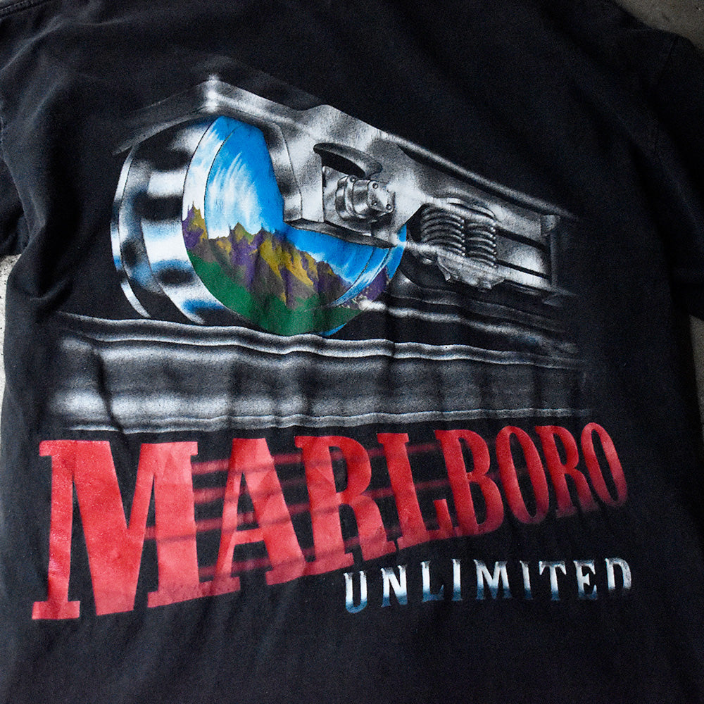 90's~ Marlboro “Marlboro Unlimited“ ブラック!ポケットTシャツ USA製 250507H