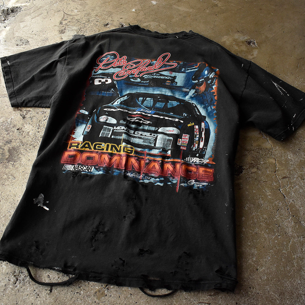 Y2K ボロ!ペンキ! CHASE AUTHENTICS “RACING DOMINANCE” レーシング Tシャツ USA製 250825H
