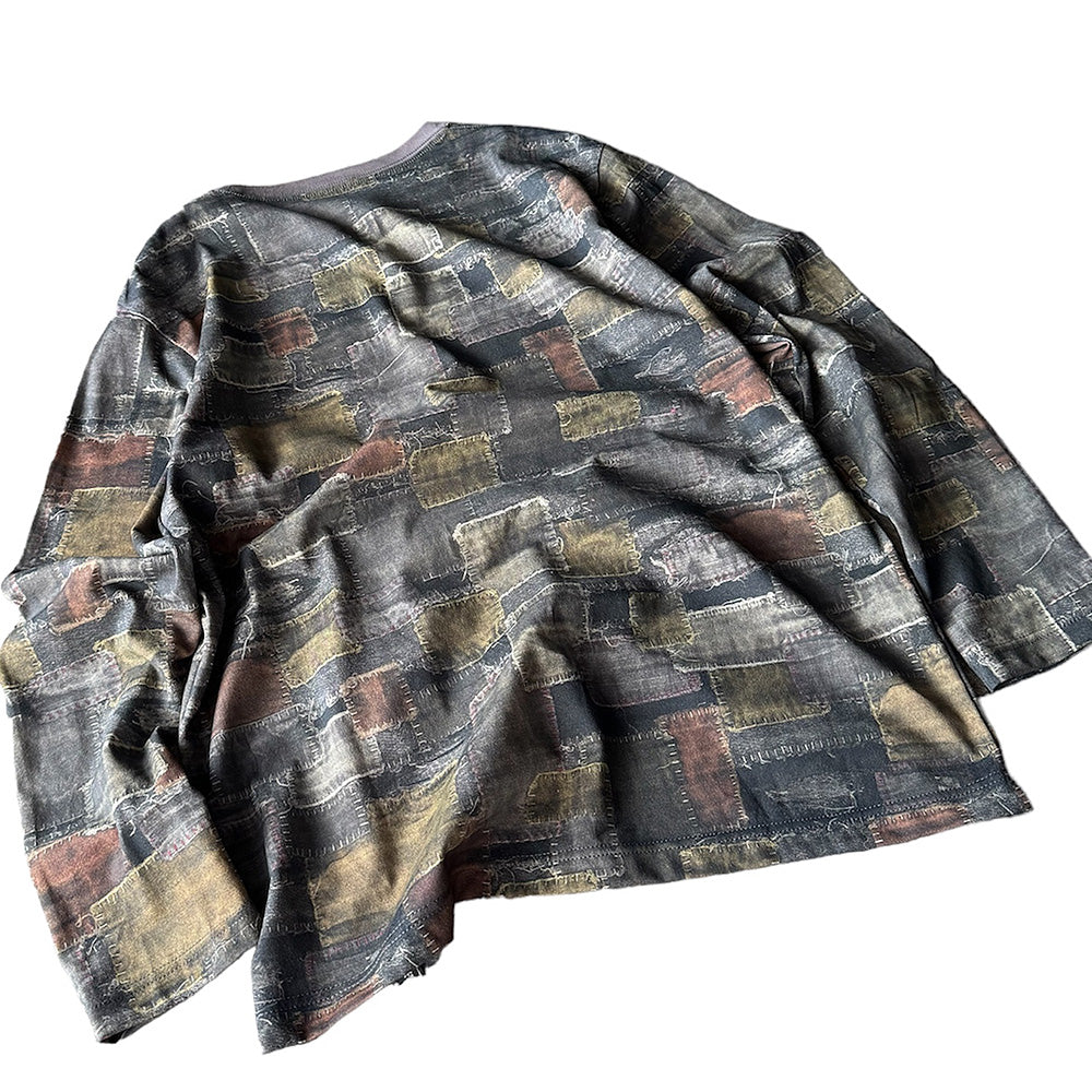 blackmeans “BORO Print“ ロングスリーブTシャツ 945-79TT102-1 240826H
