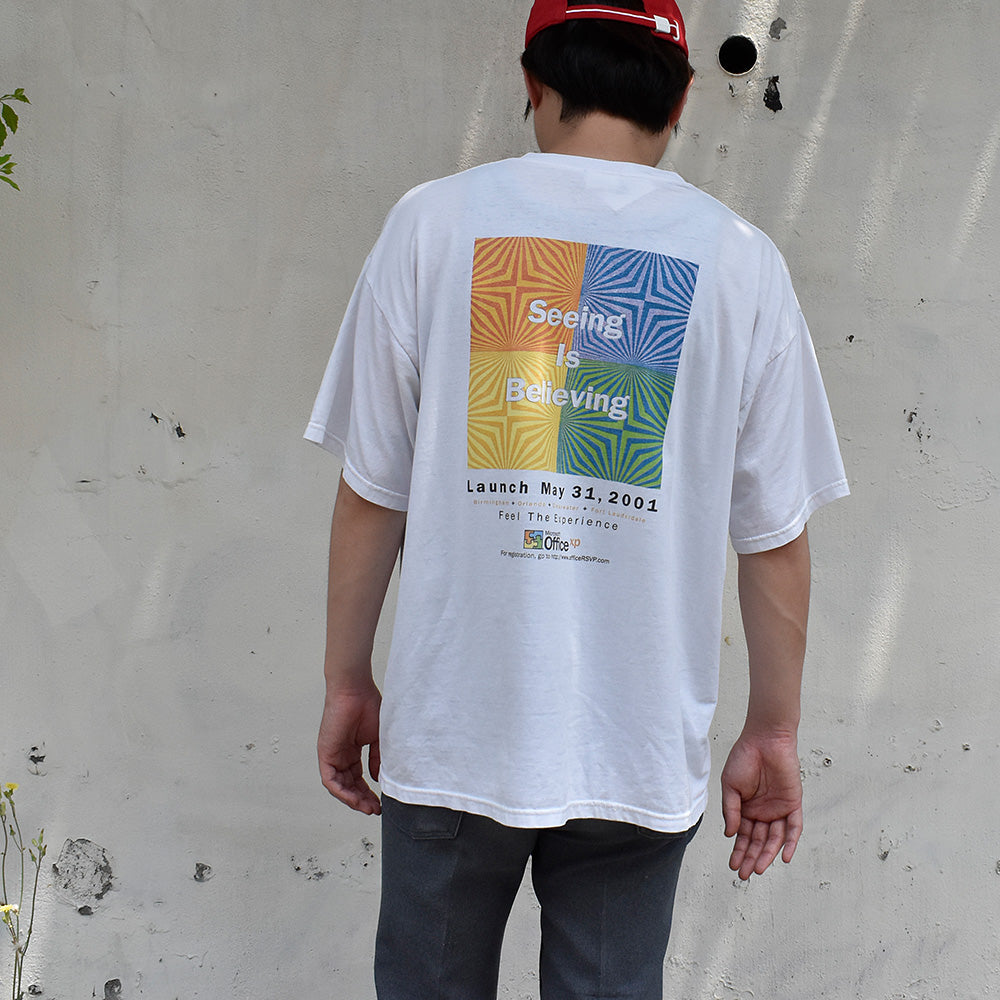 Y2K Microsoft “Office XP 2001” Seeing Is Believing 企業 Tシャツ 250710H