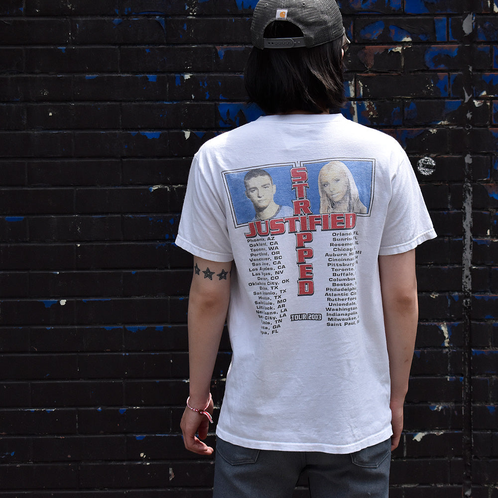 Y2K Justin Timberlake × Christina Aguilera “The Justified & Stripped Tour” アイドル ロック Tシャツ 240521H