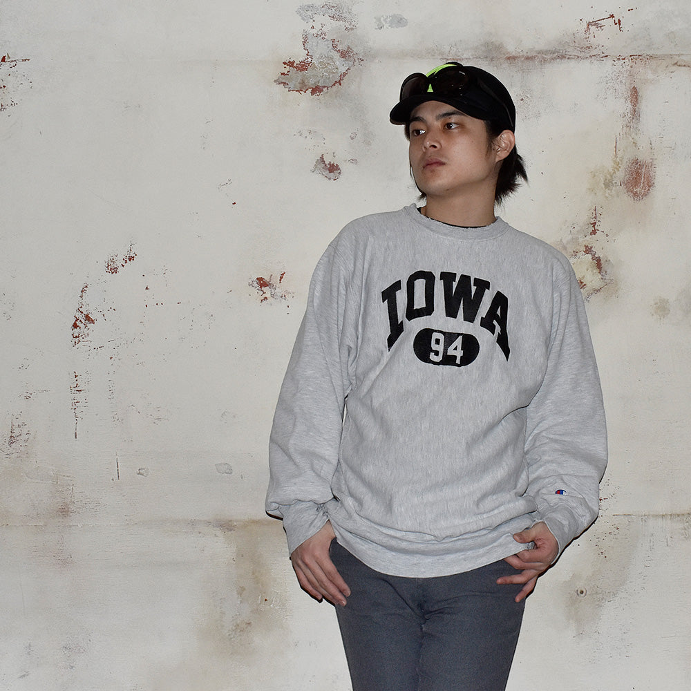90's Champion “IOWA” リバースウィーブ スウェット USA製 240326H