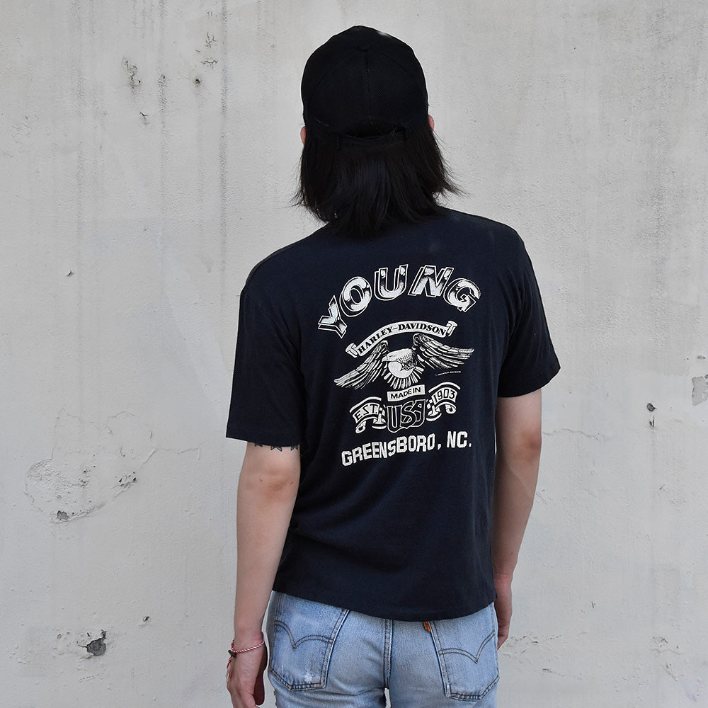 80's Harley Davidson “On the eighth day God created” バイク Tシャツ USA製 240722H