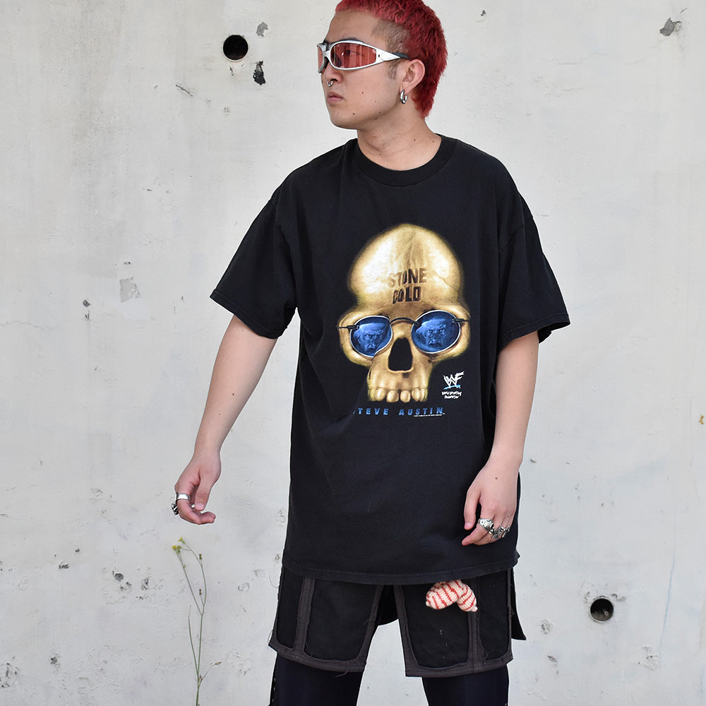 90's WWF “STONE COLD Steve Austin” プロレス Tシャツ 250821H