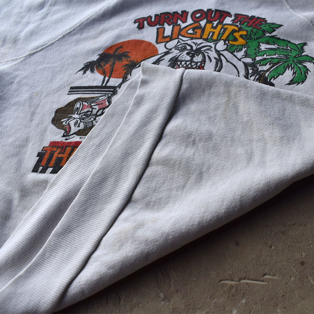 80's “TURN OUT THE LIGHTS” アニマルプリント ラグラン スウェット USA製 230810H