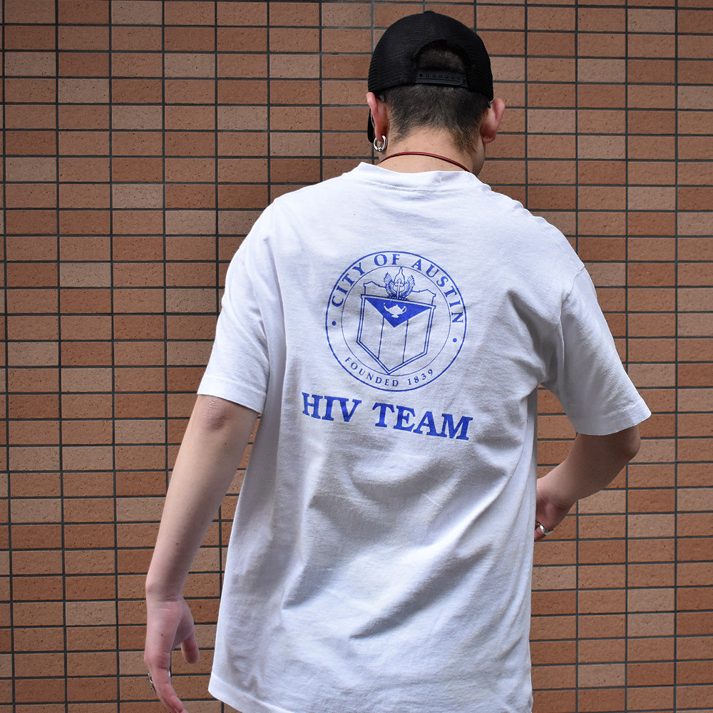 90's HIV TEAM “LOVE ONE ANOTHER EDUCATE AGAINST AIDS” Tシャツ USA製 250402H