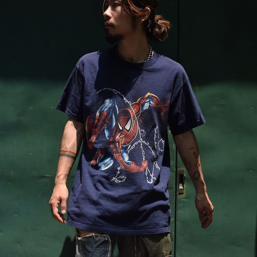 90's MARVEL "Spider-Man" アメコミ ヒーロー Tシャツ USA製 230703H