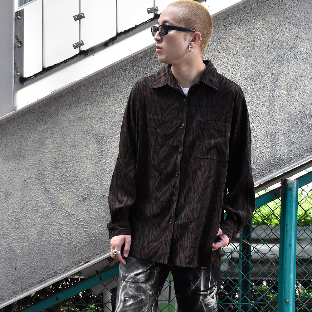Denim&Co. ゼブラ柄シャツ 240927H