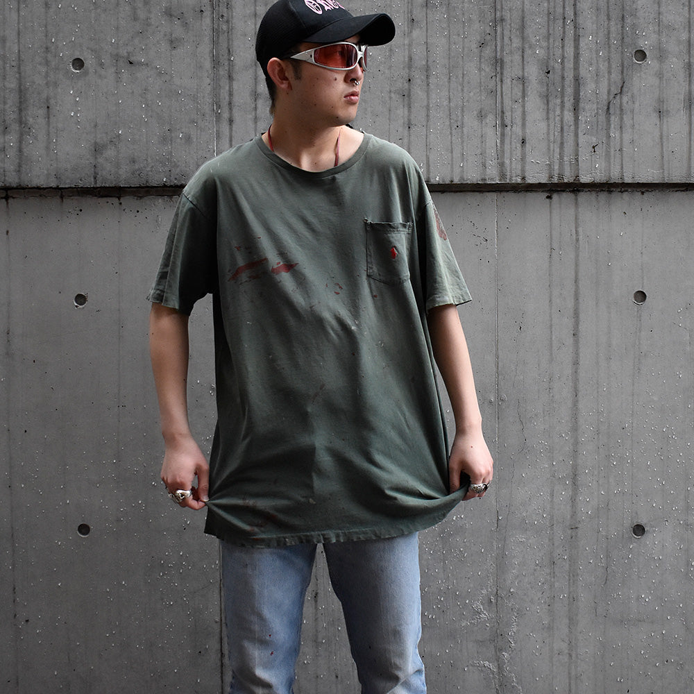 90's ペンキ! Polo Ralph Lauren ポケットTシャツ 250402H