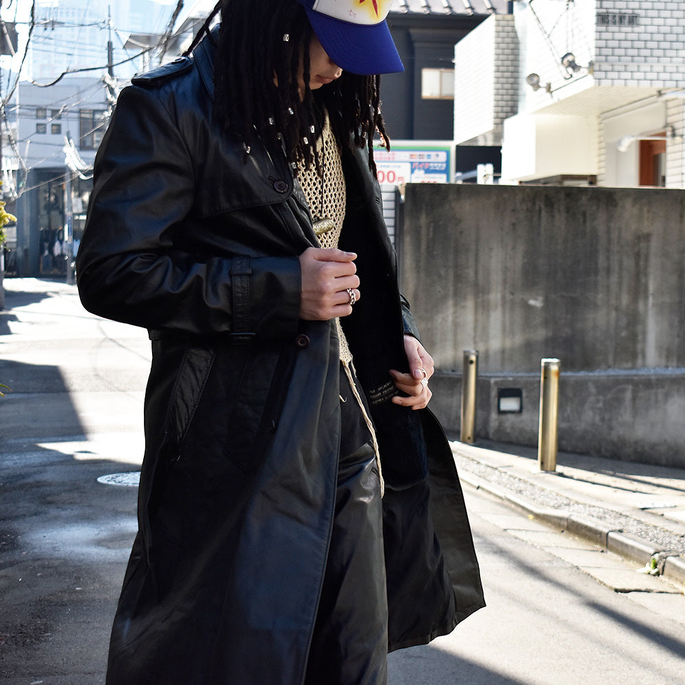 80's Leather Loft レザートレンチコート 231225H