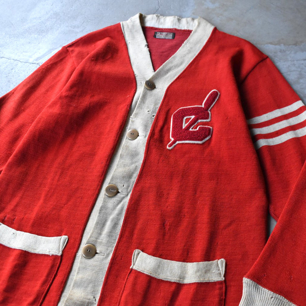 40’s Olympic Sports "BORO" レタードカーディガン 251202H