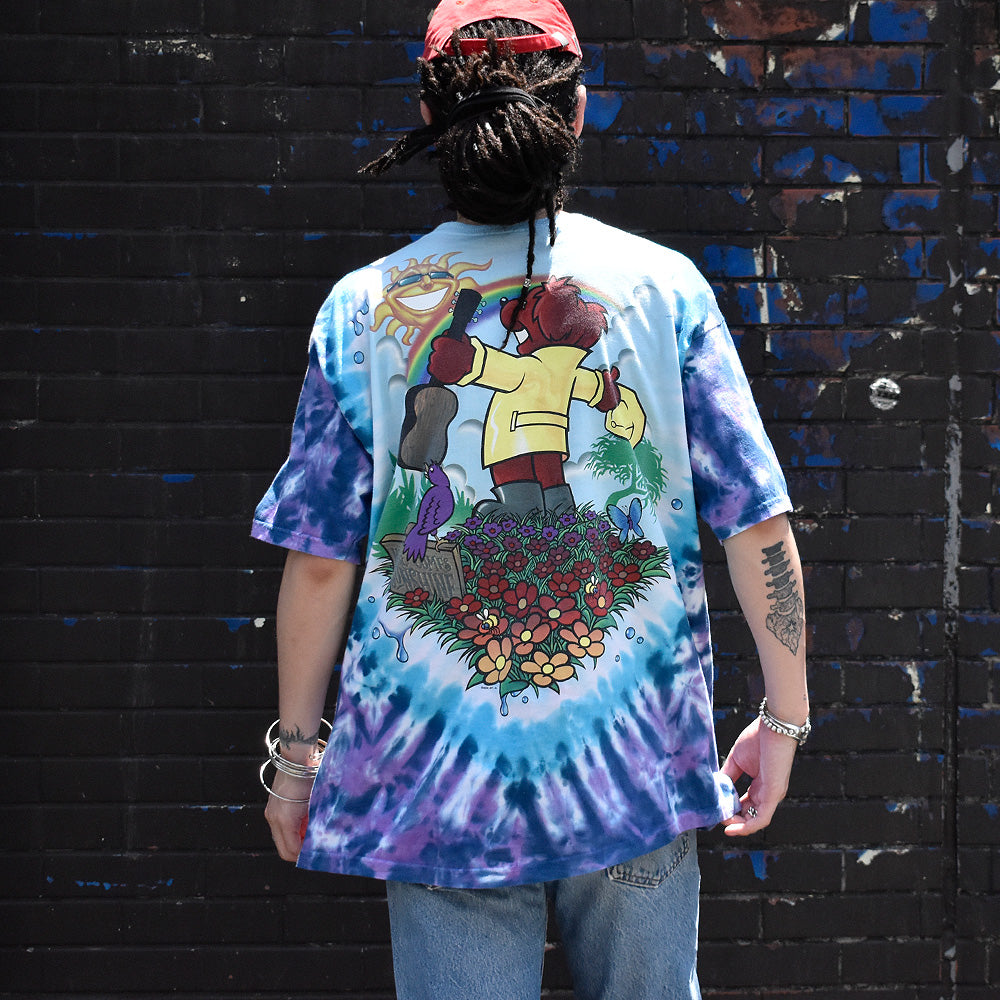 Y2K LIQUID BLUE / Grateful Dead “Dancing Bear” タイダイ ロック Tシャツ 240722H