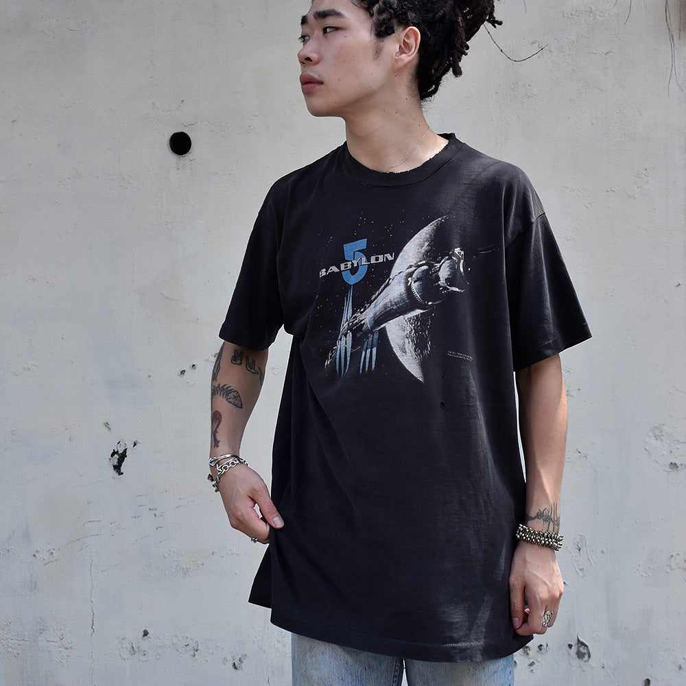 90's BABYLON 5 SF テレビ ドラマ Tシャツ USA製 230825H