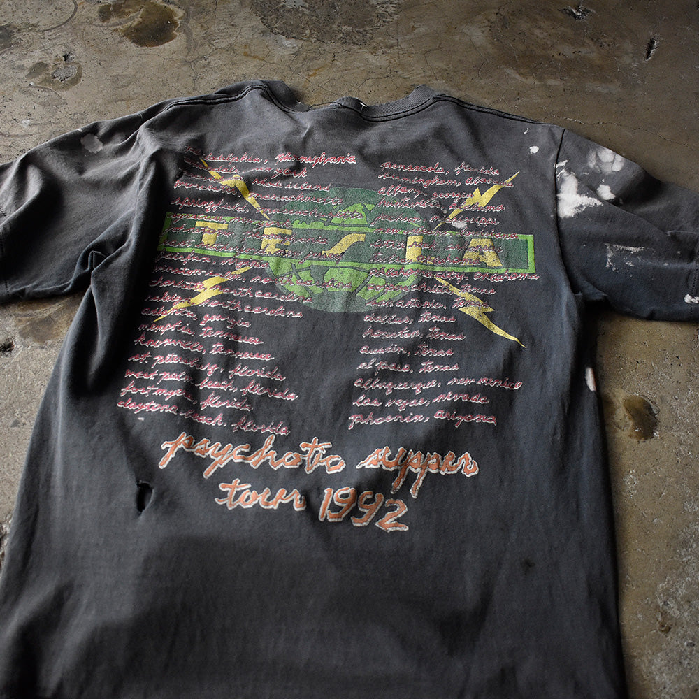 90's ダメージ! Tesla "Psychotic Supper Tour 1992" ロック Tシャツ 230901H