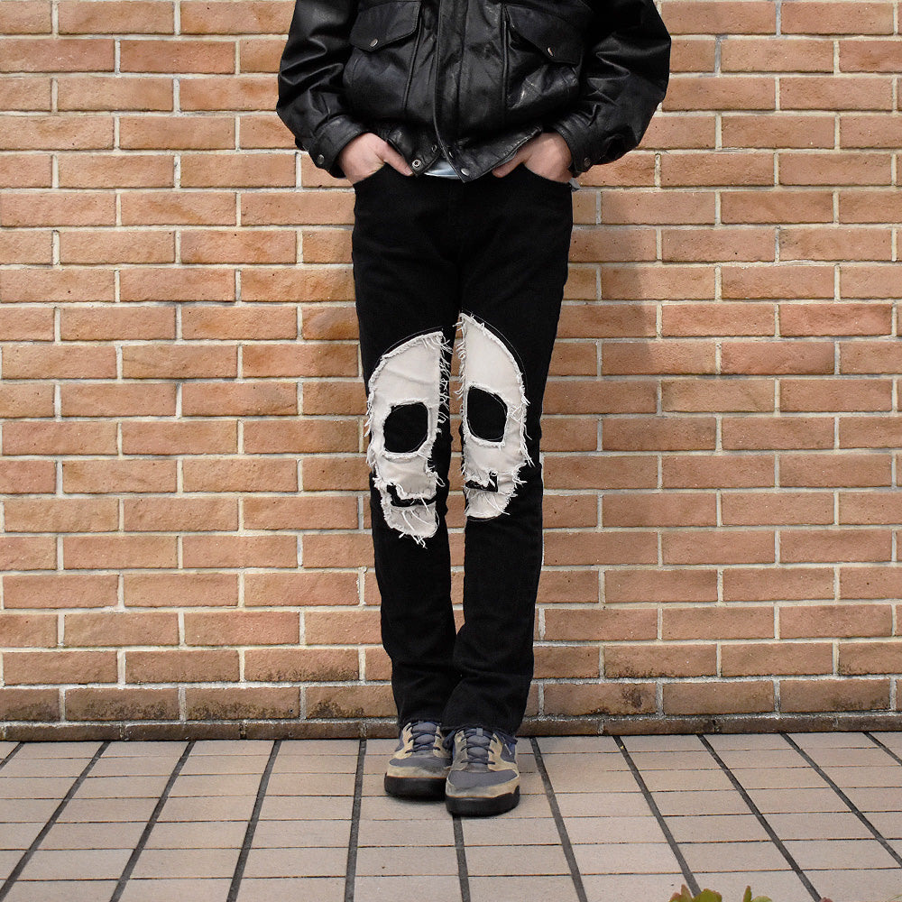 mnml “Skull Face” ブラック スリムジーンズ 250320H