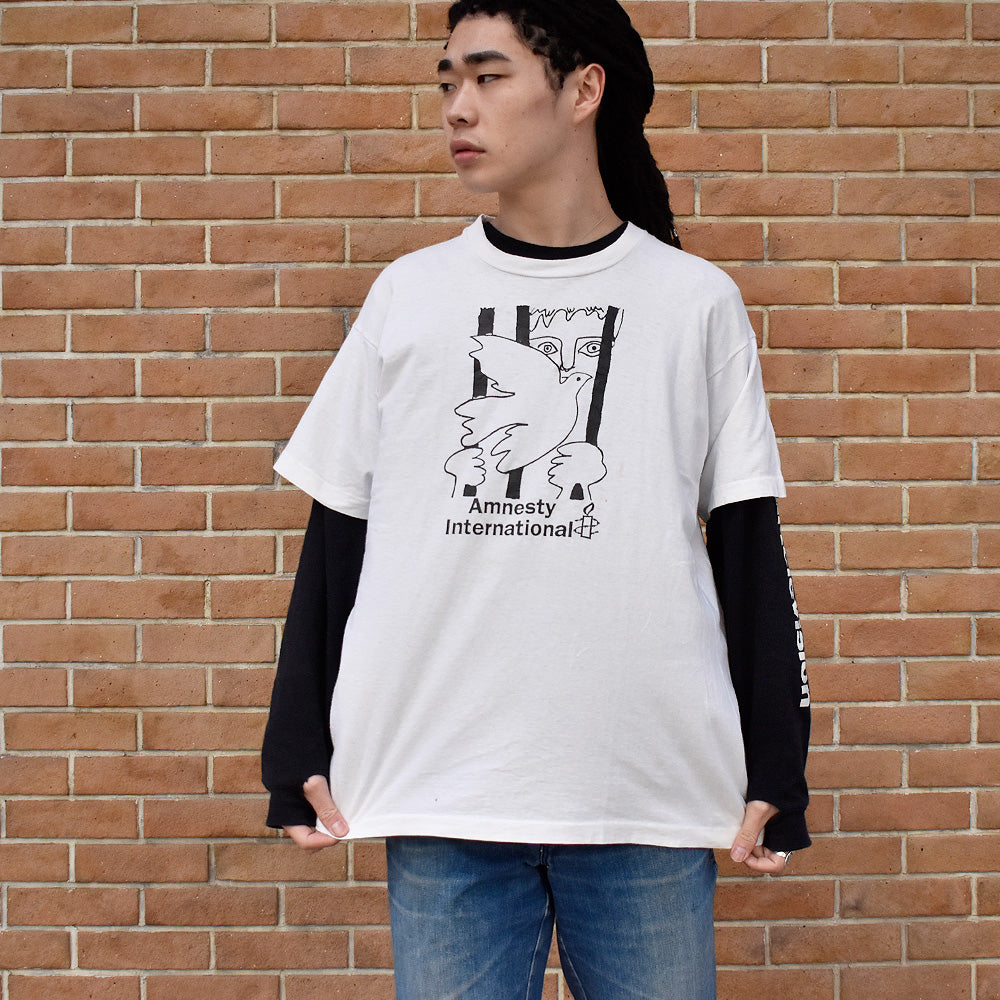 90's Pablo Picasso×Martin Luther King “Amnesty International” Tシャツ USA製 240323H