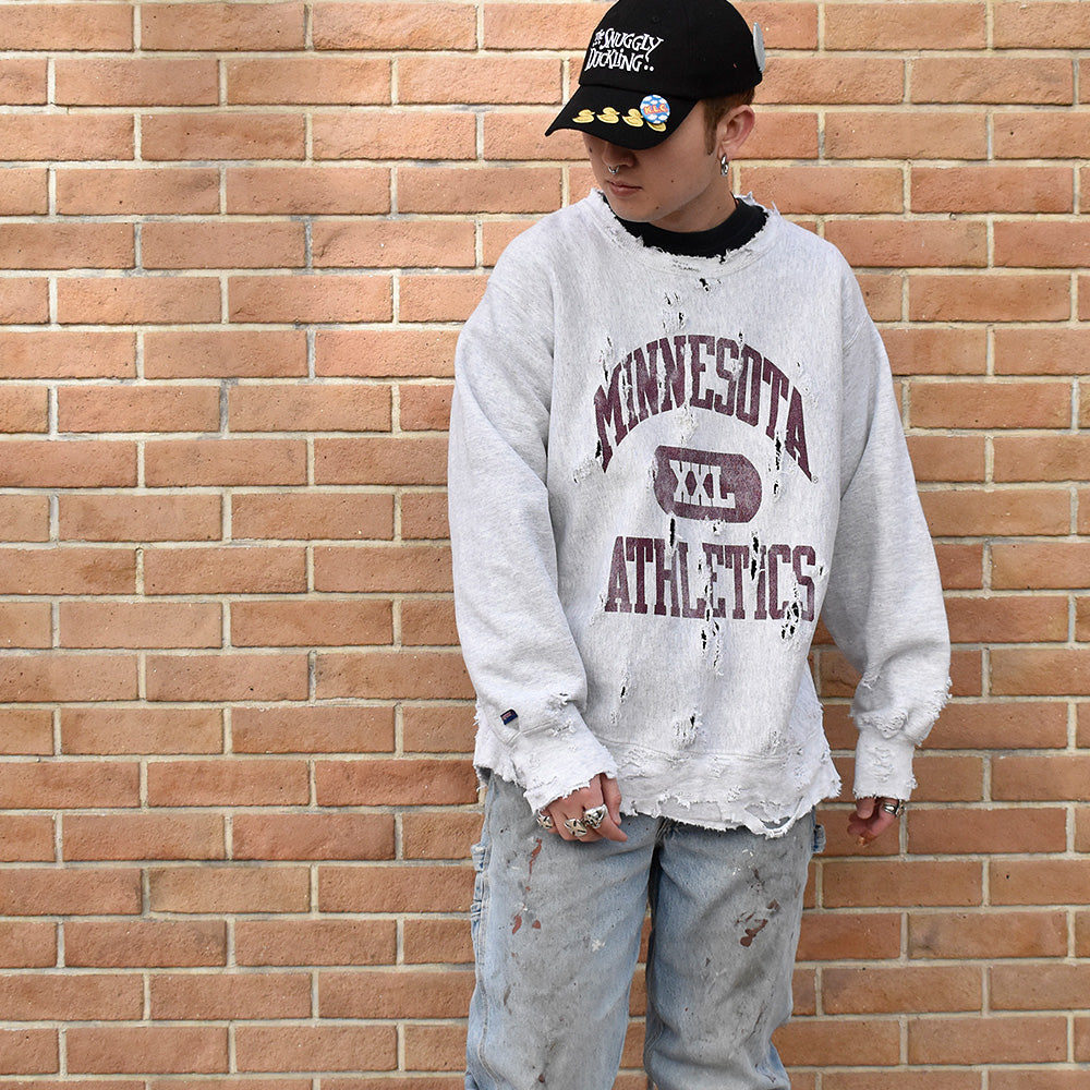 90's ボロ! JANSPORT リバースタイプ 3段プリント スウェット USA製 250220H