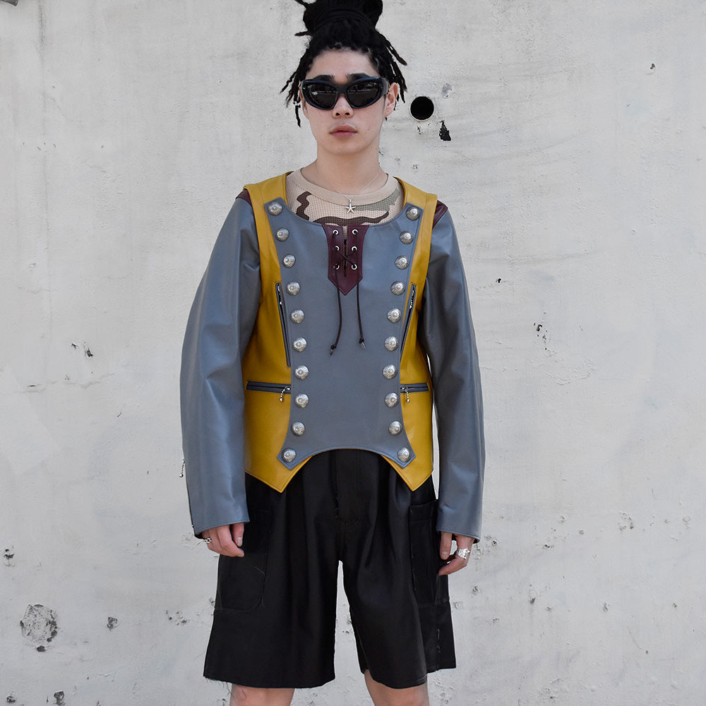 blackmeans コンチョ付き 2way レザージャケット 945-79GJ397-1 240331H